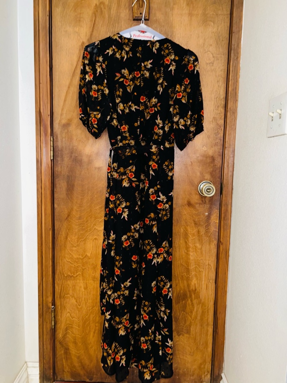 Lulu's Black Floral Wrap Maxi Dress with Autumn Blooms - Picture 8 of 8